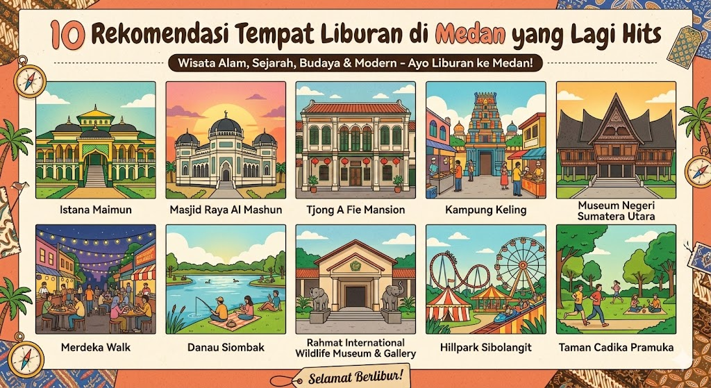 10 Rekomendasi Tempat Liburan di Medan yang Lagi Hits